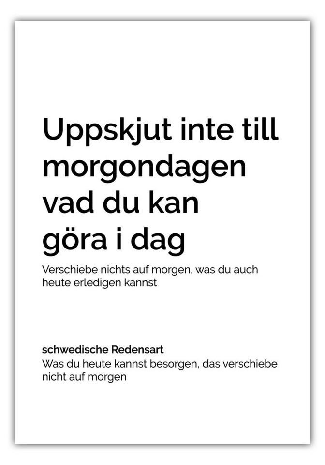 NORDIC WORDS Poster Uppskjut inte till morgondagen von NORDIC WORDS