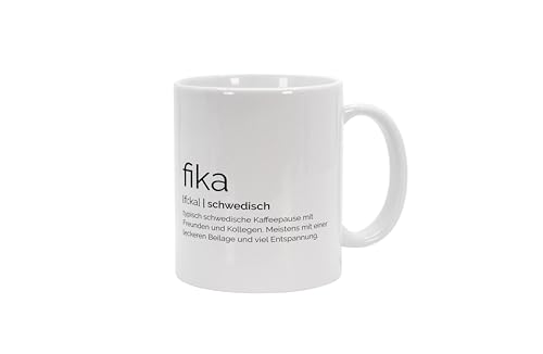 NORDIC WORDS Tasse Fika Definition schwedische Kaffeepause Kaffeebecher Kaffeetasse Typografie von NORDIC WORDS