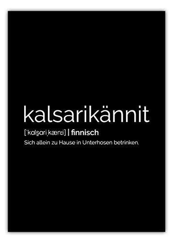 Premium Poster Druck Definition Kalsarikännit Finnisch | Typographie | 30x40cm, schwarz/weiß, seidenmatt, Qualitätsfarben | Wandbild, Wall Art, Dekoration | Minimalistisch, Skandi-Style, Modern, von NORDIC WORDS