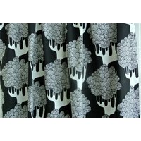 Paar Ikea Of Sweden Vintage 1999 Emma Hagman Design Kajsamia Breit Hohe Qualität Schwarz/Weiß Dicker Robuster Canvas Baumwollvorhänge von NORDICARTCURIOSITY