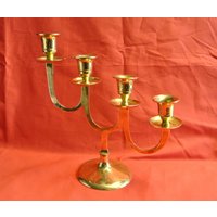 Vintage 1980Er Treppenform Messing Kerzenhalter Für 4 Große Kerzen von NORDICARTCURIOSITY