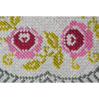 Exceptionelly Gut Gemacht Vintage 60Er Jahre Ungenutzte Handgemachte Bestickte Crossstich Quadratisch Beige Aidalinen Tischdecken Mit Rosa Rose Blume von NORDICARTLINENS