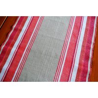 Jahrgang 1970Er Jahren Handgefertigte Handgewebte Rot/Weiss Beige Leinen Tischdecke Läufer Mit Streifenmuster in Weihnachtlichen Farben Lange Gut Jahrgang 1970Er Jahren Handgefertigte Handgewebte Rot/Weiss Beige Leinen Tischdecke Läufer Mit Streifenmuster in Weihnachtlichen Farben Lange Gut von NORDICARTLINENS