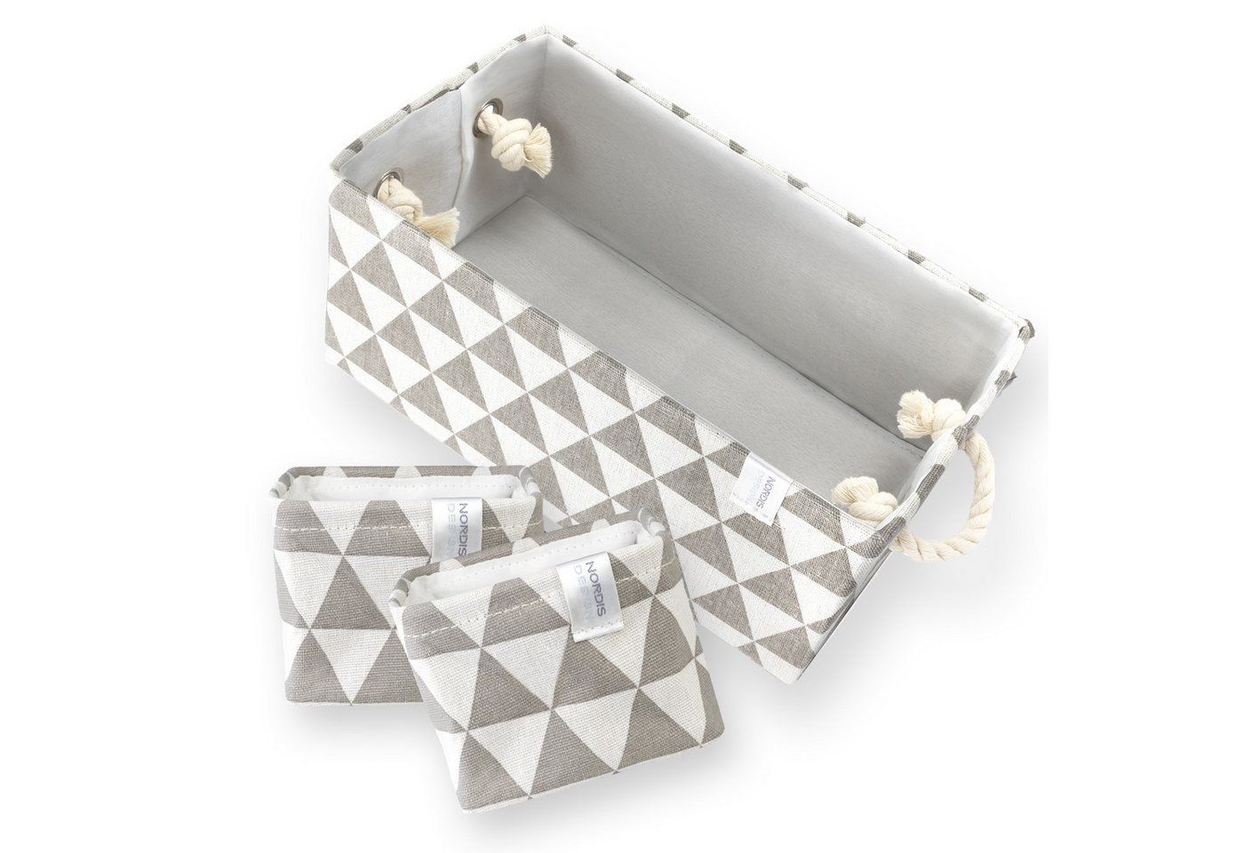 NORDIS DESIGN Aufbewahrungsbox Set "Niclas" aus elegantem Baumwollgemisch im 2er- oder 3er Set, Faltbar NORDIS DESIGN Aufbewahrungsbox Set "Niclas" aus elegantem Baumwollgemisch im 2er- oder 3er Set, Faltbar von NORDIS DESIGN