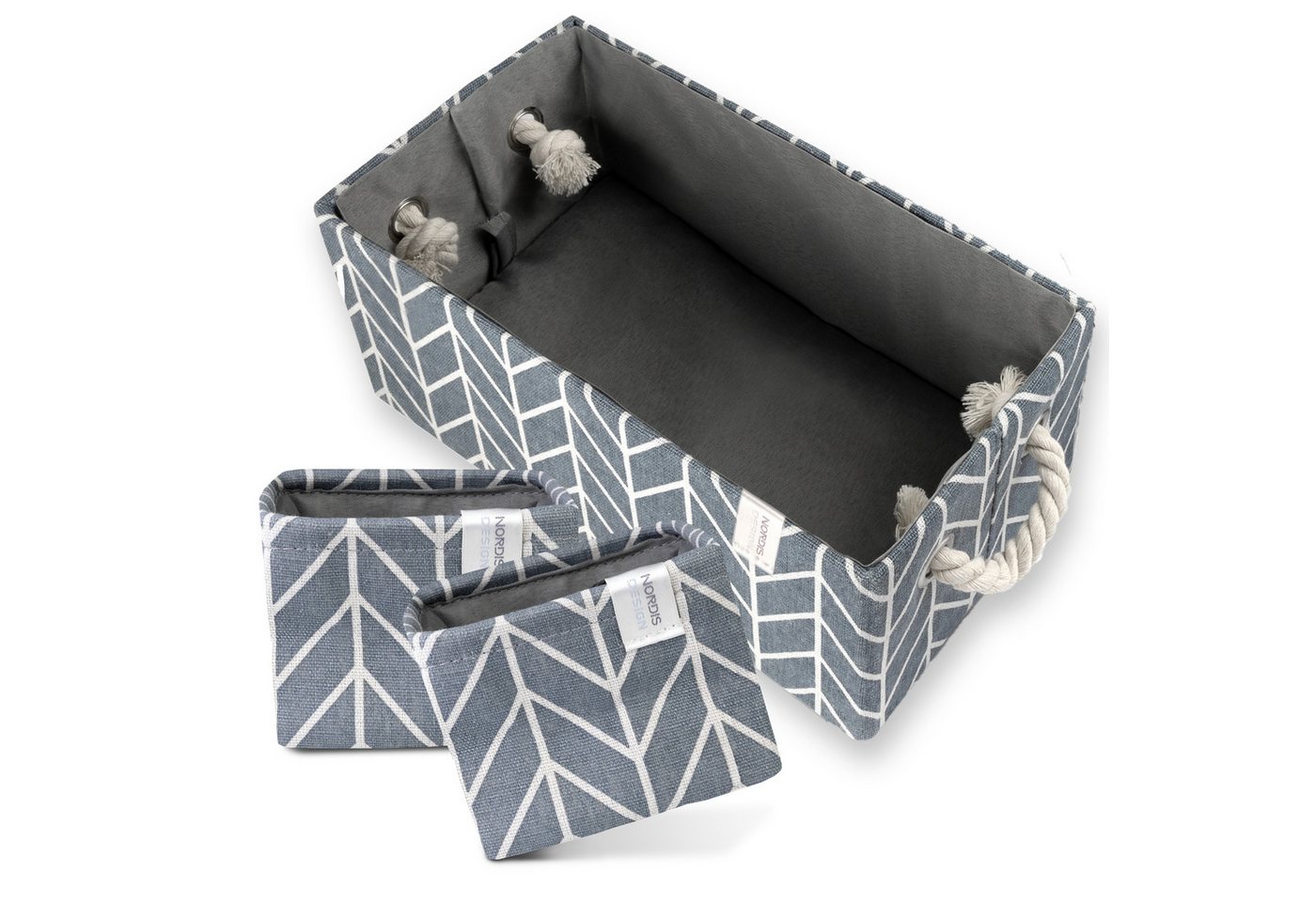 NORDIS DESIGN Aufbewahrungsbox Set "Niclas" aus elegantem Baumwollgemisch im 2er- oder 3er Set, Faltbar NORDIS DESIGN Aufbewahrungsbox Set "Niclas" aus elegantem Baumwollgemisch im 2er- oder 3er Set, Faltbar von NORDIS DESIGN