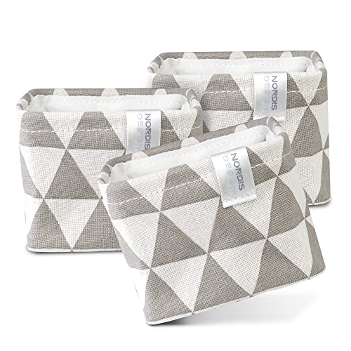 NORDIS DESIGN Kleine Aufbewahrungskörbchen 3er Set (11x11x9cm), Mini Aufbewahrungskorb klein als Aufbewahrungsbox Bad, Organizer Wickelkommode & Aufbewahrungskorb Küche beige-creme von NORDIS DESIGN