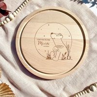 Frühstücksbrett Bär Mit Hase | Love You To The Moon & Back Geschenk Baby Geburtstagsgeschenk Taufgeschenk| Holzbrett Gravur von NORDKindDekoStore