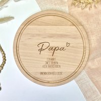 Frühstücksbrett Papa Mama | Ein Wort. Zwei Silben. Vier Buchstaben. Unendlich Viel Liebe. Geburtstagsgeschenk Vatertag Holzbrett Mit Gravur von NORDKindDekoStore