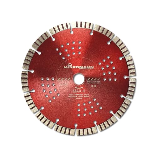 NORDMANN DIAMANTTECHNIK Diamant Trennscheibe MAX-2 Turbo 300 x 20 mm, Diamantscheibe für Granit, Beton, Stahlbeton, Klinker und Ziegel NORDMANN DIAMANTTECHNIK Diamant Trennscheibe MAX-2 Turbo 300 x 20 mm, Diamantscheibe für Granit, Beton, Stahlbeton, Klinker und Ziegel von NORDMANN DIAMANTTECHNIK