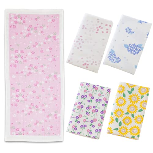 NOREN Japanisches Baumwollhandtuch Senshu (Osaka) Handtuch/Handtuch/Japanische Blume - 5 Arten Set/Hergestellt in Japan, 100% Baumwolle, schnell trocknend, saugfähig, ultraweich, dünn, traditionelles von NOREN