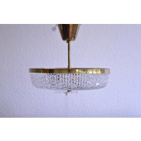 Wundervolle Midcentury Deckenleuchte /Kristall Glas/Gold 3Flammig Kronleuchter von NORESTDesign