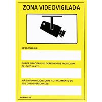 Klebeschild für Videoüberwachung 15x20cm von NORMALUZ