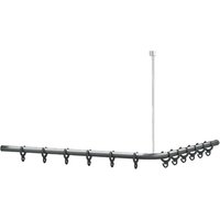 Duschvorhangstange Normbau Cavere, Anthrazit-Metallic, ohne Deckenabhängung, 1000 x 1000 mm - 7382100095 von NORMBAU