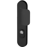 Türdrücker Normbau seku 2 / Finne - Geschirmt aus massivem Aluminium - 7 mm Vierkant Achsabstand 70 mm - Schwarz gebürstet - 3006035000 von NORMBAU