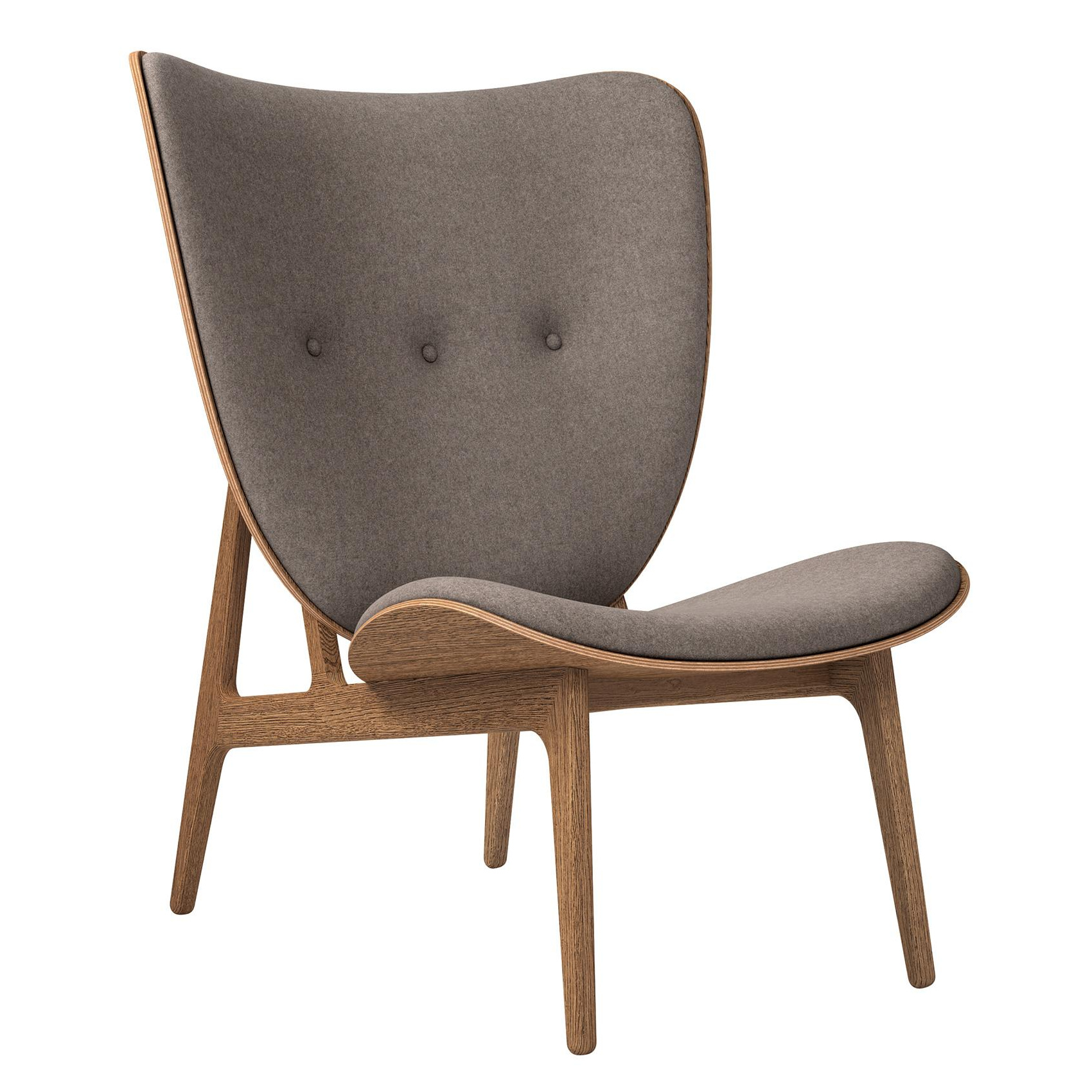 NORR 11 - Elephant Lounge Sessel Gestell geräucherte Eiche - fawn/Sitzfläche Wolle/Gestell Eiche geräuchert/BxHxT 75x96x80cm von NORR 11