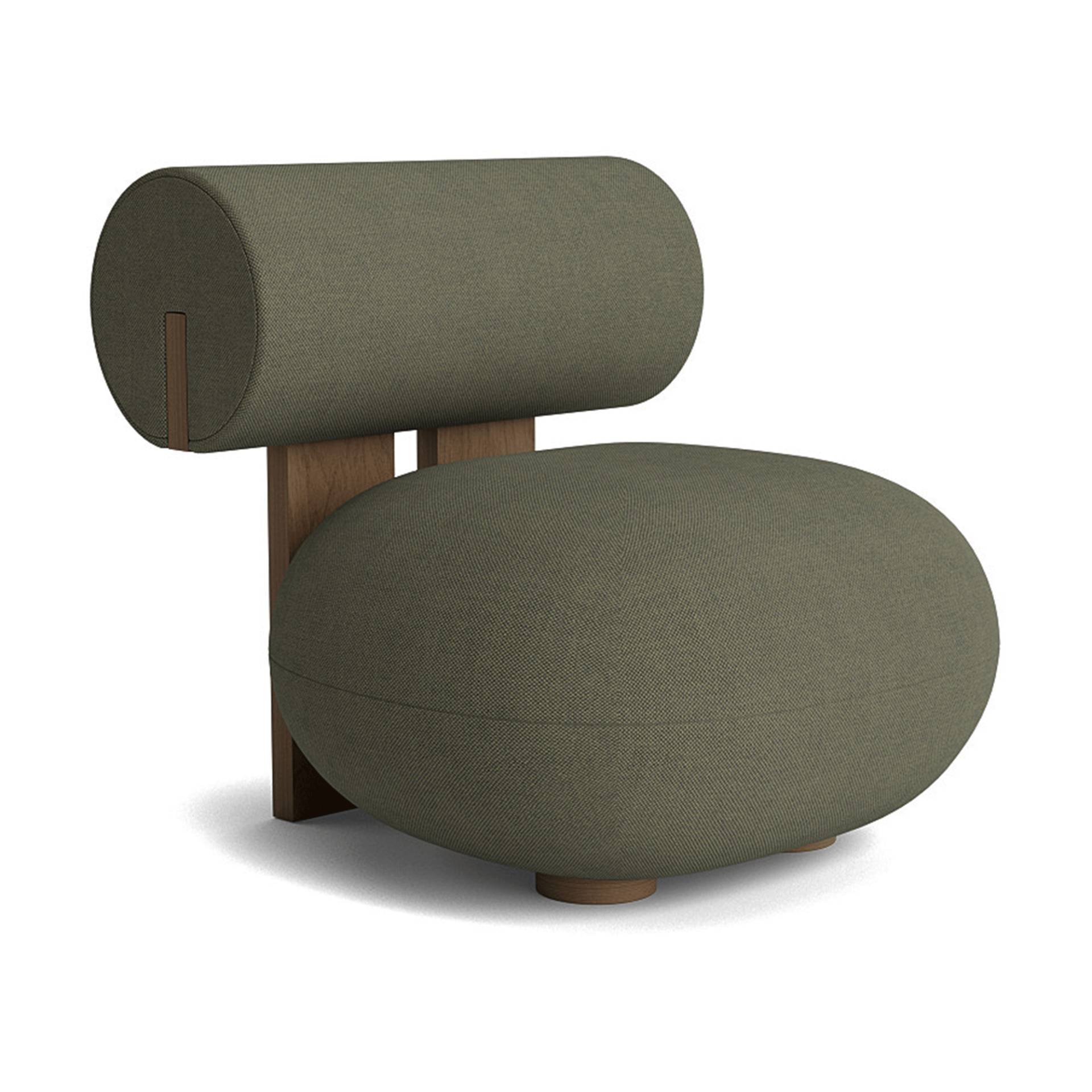 NORR 11 - Hippo Lounge Sessel Gestell Eiche hell geräuchert - dunkelgrün/Fiord 2 - 961/BxHxT 70x71x81cm von NORR 11