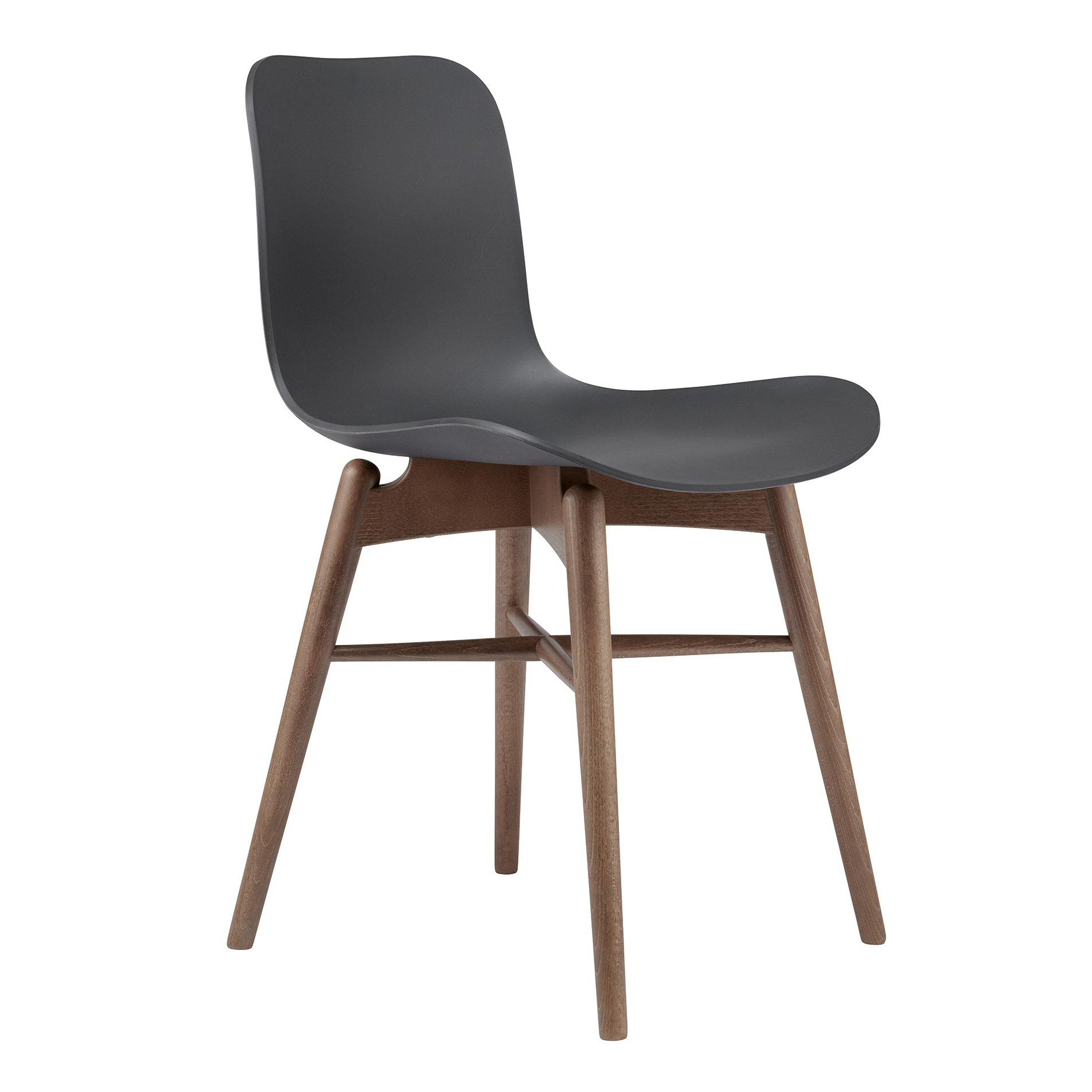 NORR 11 - Langue Original Stuhl Gestell geräucherte Buche - anthrazit schwarz/Sitzschale Polypropylen/Gestell geräucherte Buche/BxHxT 50x78x51cm von NORR 11