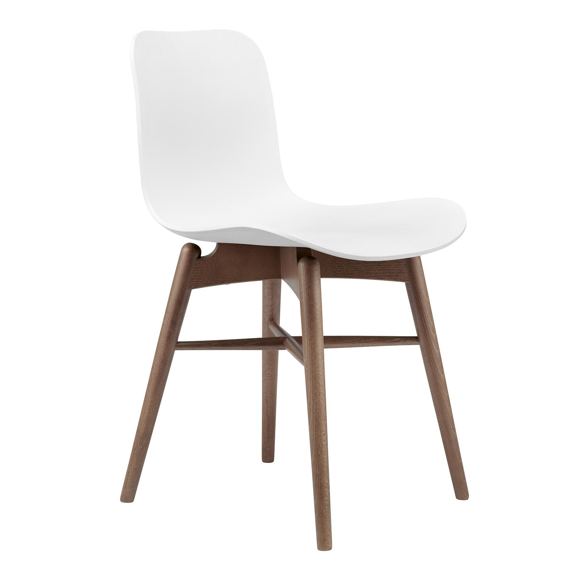 NORR 11 - Langue Original Stuhl Gestell geräucherte Buche - off-white/Sitzschale Polypropylen/Gestell geräucherte Buche/BxHxT 50x78x51cm von NORR 11