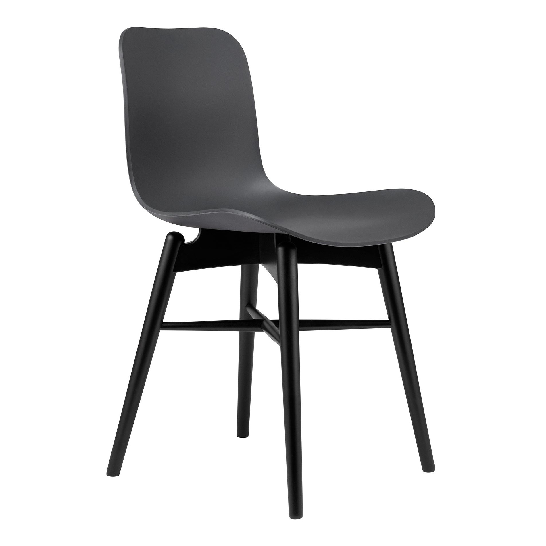 NORR 11 - Langue Original Stuhl Gestell schwarze Buche - anthrazit/Sitzschale Polypropylen/Gestell Buche schwarz/BxHxT 50x78x51cm von NORR 11