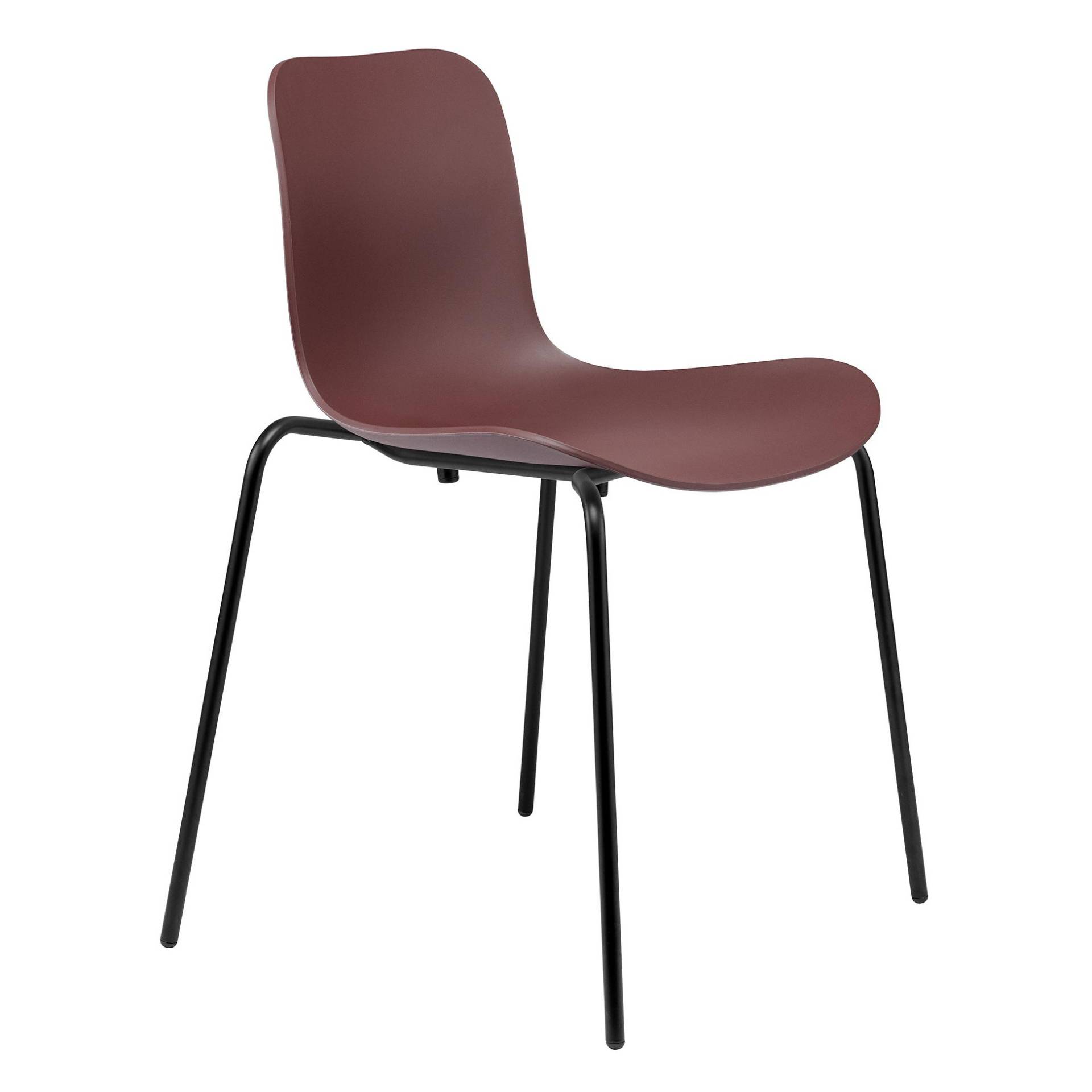 NORR 11 - Langue Stack Stuhl Gestell schwarz - burgund/Sitzschale Polypropylen/Gestell Stahl schwarz pulverbeschichtet/BxHxT 50x78x51cm von NORR 11