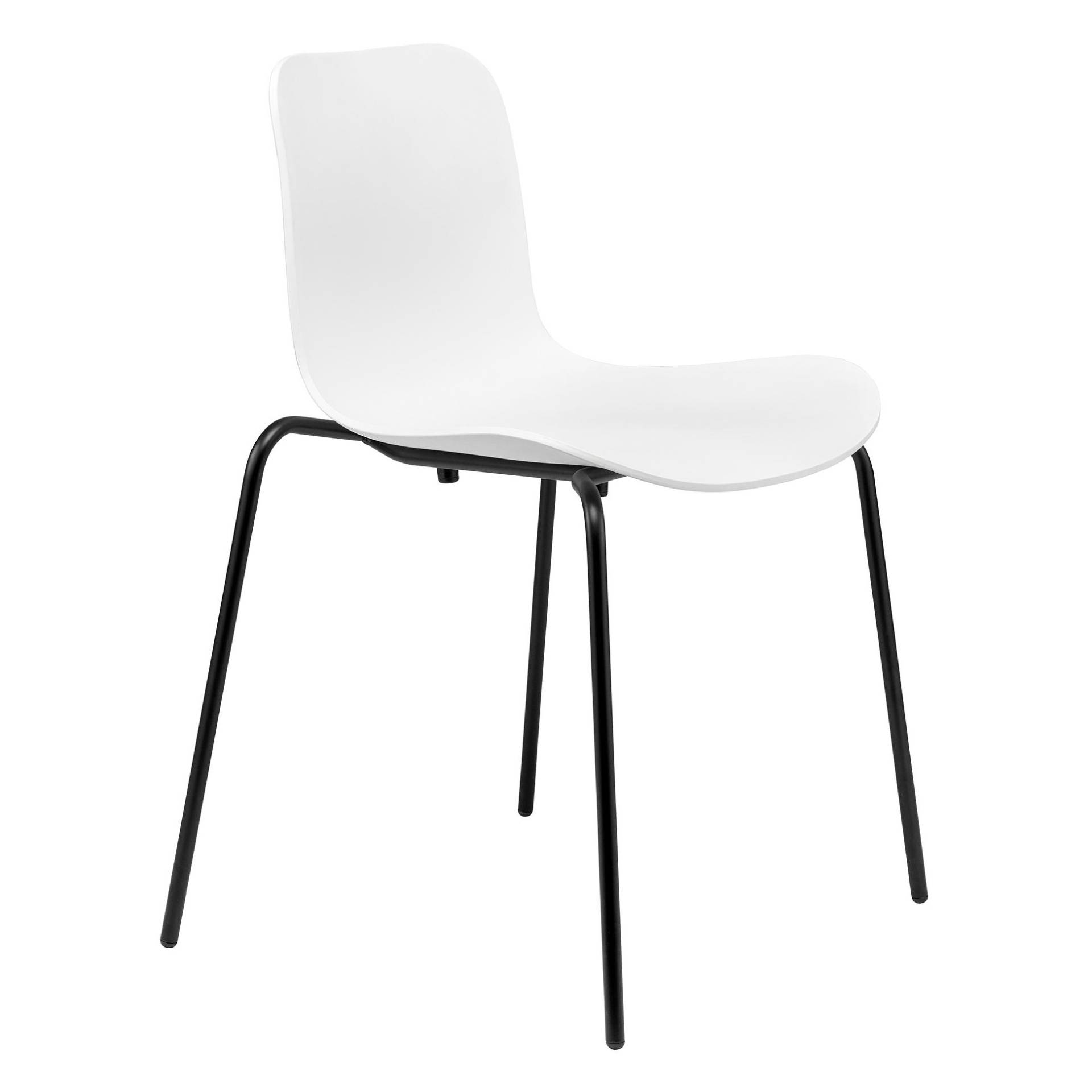 NORR 11 - Langue Stack Stuhl Gestell schwarz - off-white/Sitzschale Polypropylen/Gestell Stahl schwarz pulverbeschichtet/BxHxT 50x78x51cm von NORR 11