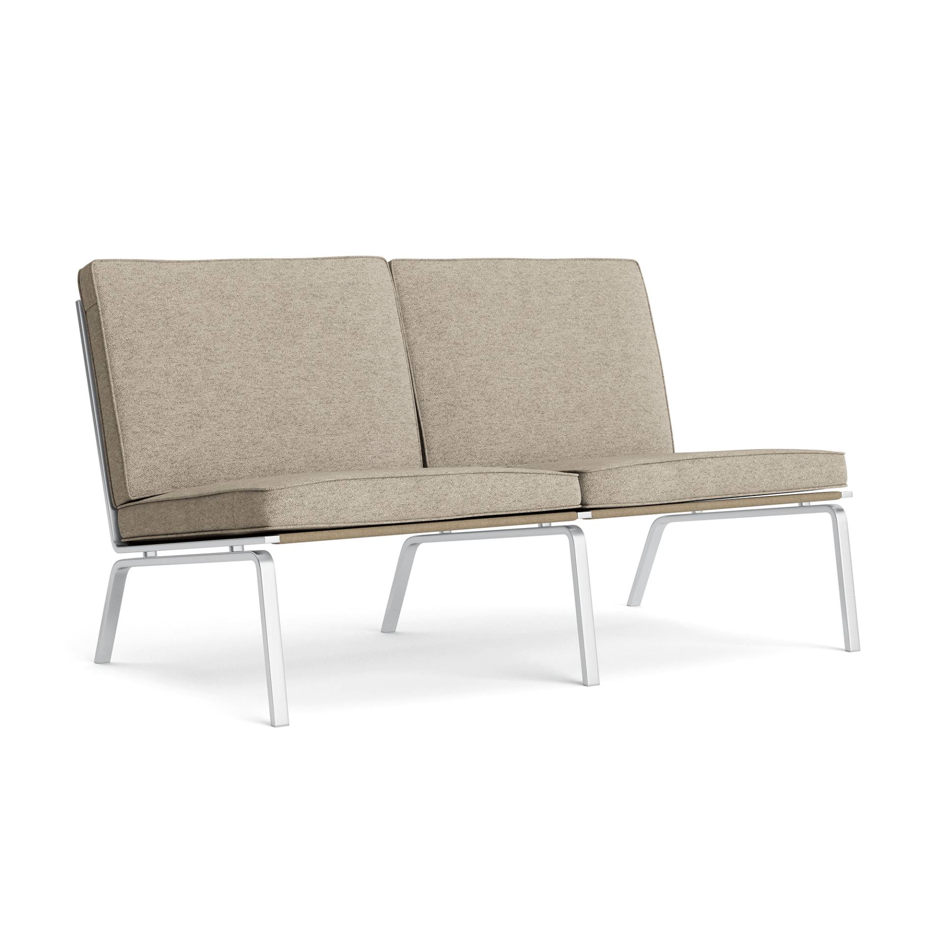 NORR 11 - Man 2-Sitzer Sofa - braun/Barnum (Col 3)/BxHxT 132x75x74cm/Gestell aus gebürstetem Stahl von NORR 11