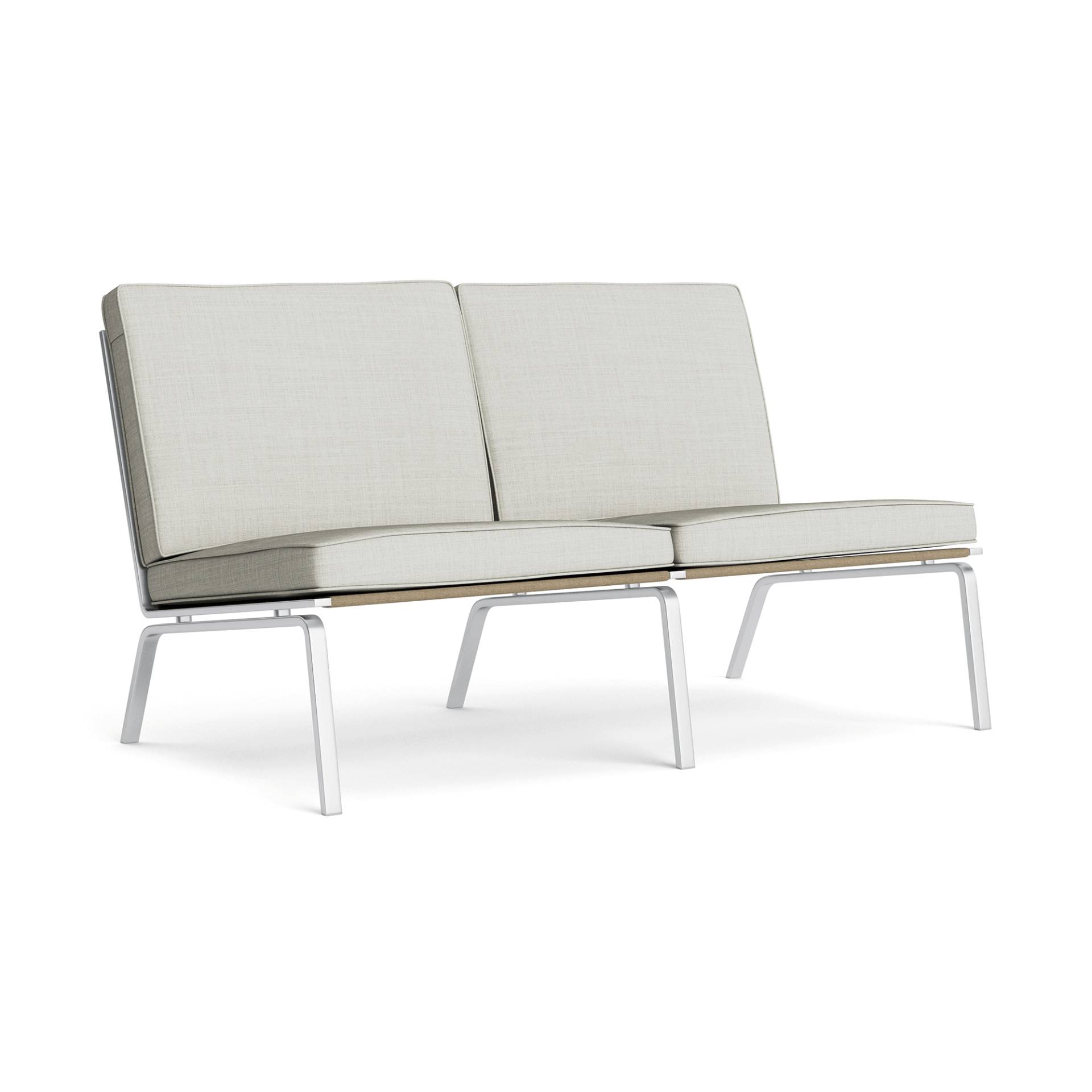 NORR 11 - Man 2-Sitzer Sofa - grau/Canvas (114)/BxHxT 132x75x74cm/Gestell aus gebürstetem Stahl von NORR 11