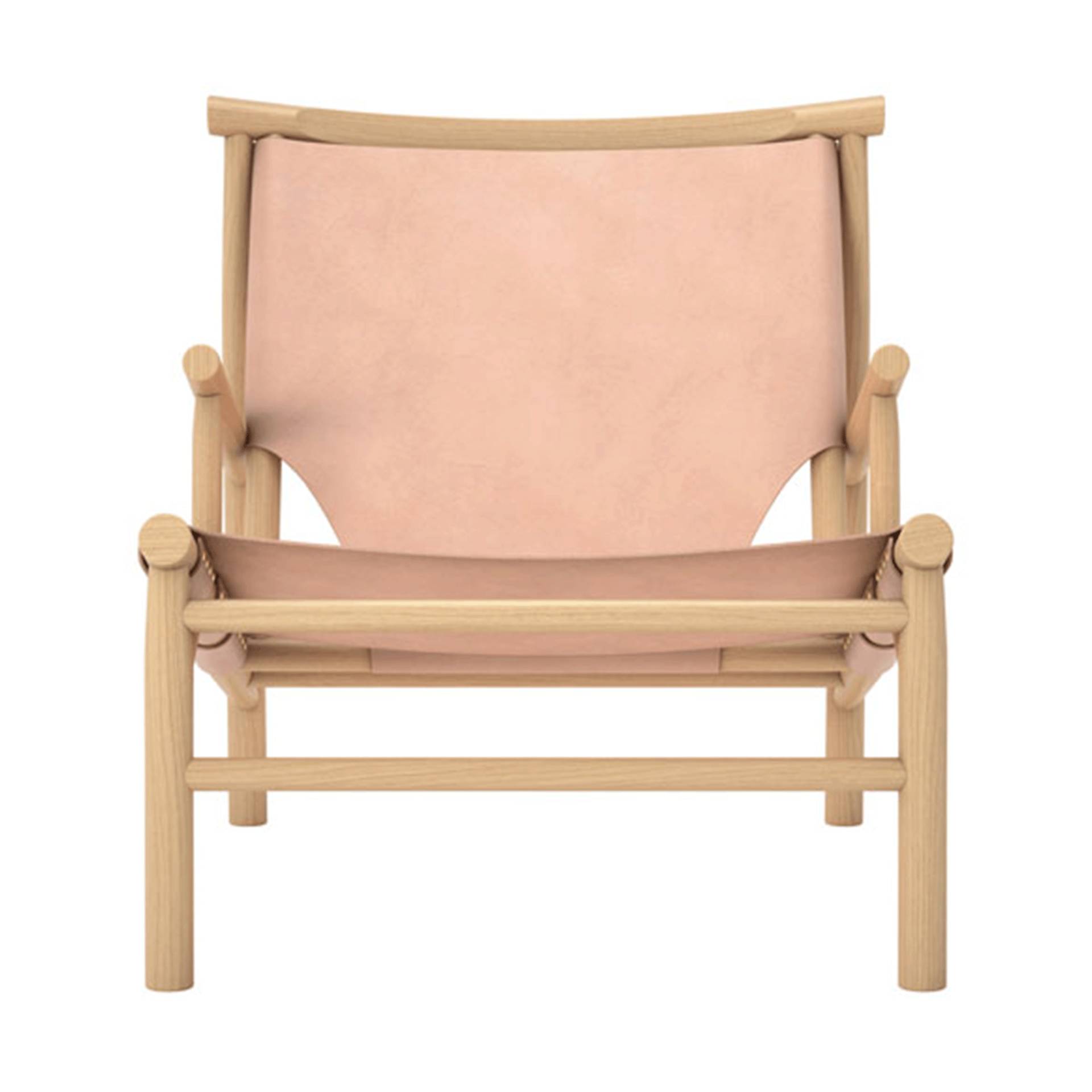 NORR 11 - Samurai Lounge Chair - beige/Bezug Leder Sørensen Nature 97130/BxHxT 66x75x83cm/Gestell eiche natur von NORR 11