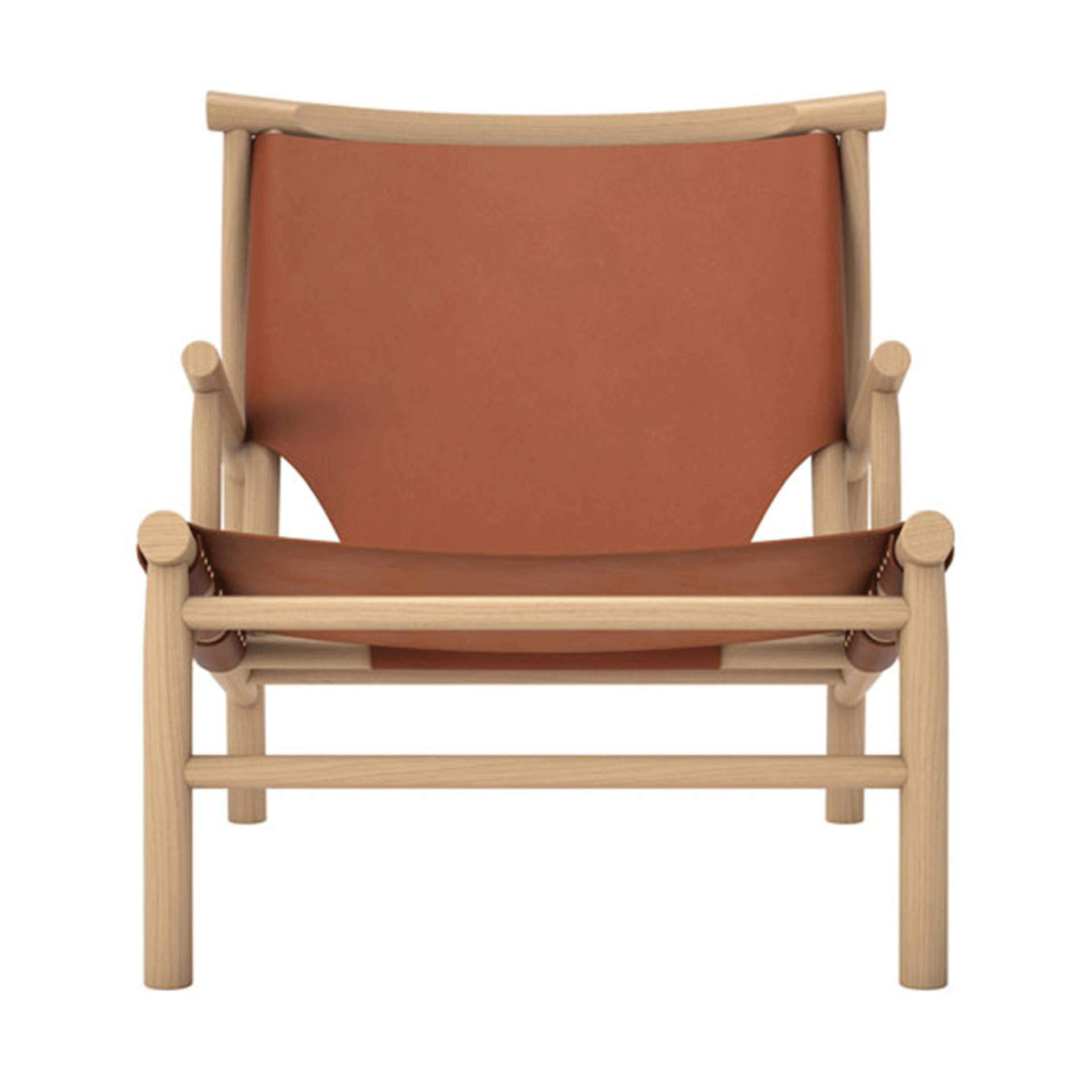 NORR 11 - Samurai Lounge Chair - braun/Bezug Leder Sørensen Brandy 97147/BxHxT 66x75x83cm/Gestell eiche natur von NORR 11