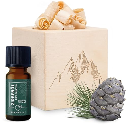 ALPEN HERZ Zirbenwürfel Set - Zirbenöl 10 ml naturrein aus Österreich - Zirbenholz Würfel Duftspender Zirben Duft Holz zur Deko Zirbe Diffuser Geschenke Zirbelkiefer Zirbenlüfter Zirbenset (Bergmotiv) ALPEN HERZ Zirbenwürfel Set - Zirbenöl 10 ml naturrein aus Österreich - Zirbenholz Würfel Duftspender Zirben Duft Holz zur Deko Zirbe Diffuser Geschenke Zirbelkiefer Zirbenlüfter Zirbenset (Bergmotiv) von NORTH-WEST