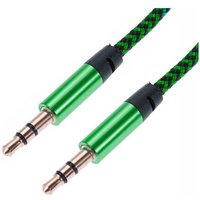 Northix - 1 m gewebtes 3,5-mm-Aux-Kabel – Grün von NORTHIX