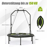 Northix - 101 cm mini trampolin mit hohenverstellbarm haltegriff 2 widerstandsbandern grun von NORTHIX
