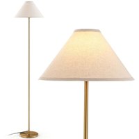 162 cm stehlampe gold stehleuchte mit fuschalter leinenschirm und metallmast 88305904 88305904 88305904 88305904 88305904 von NORTHIX
