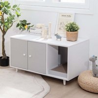 2 in 1 beistelltisch katzenschrank mit kratzbrett katzentoilette kaffeetisch 90 x 50 x 50 cm grau 2 in 1 beistelltisch katzenschrank mit kratzbrett katzentoilette kaffeetisch 90 x 50 x 50 cm grau von NORTHIX
