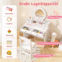 2 in 1 kinder schminktisch set kinderschminktisch mit spiegel kosmetiktisch fur madchen wei 2 in 1 kinder schminktisch set kinderschminktisch mit spiegel kosmetiktisch fur madchen wei von NORTHIX