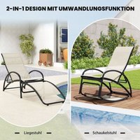 2 in 1 sonnenliege wandelbarer schaukelstuhl mit verstellbarer ruckenlehne und gebogenen armlehnen beige 88303510 88303510 von NORTHIX