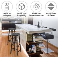 2er set barhocker mit marmor optik fustutze 71 cm sitzhohe barstuhle tresenhocker schwarz von NORTHIX
