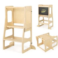 3 in 1 kinder lernturm klappbarer tritthocker tafel kindertisch set ab 1 jahr stehturm natur von NORTHIX