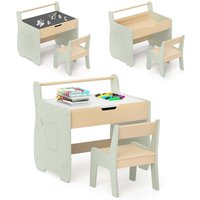 3 in 1 kindersitzgruppe aus holz kindertisch mit stuhl kinder maltisch mit wendbarer tischplatte von NORTHIX