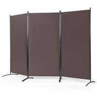 3 panel raumteiler mit robusten scharnieren und stahlbasis freistehender sichtschutz 260x 183 cm kaffee von NORTHIX