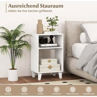 Northix - 3 stufiger beistelltisch nachttisch mit ablagen beinen 395 x 295 x 65 cm wei von NORTHIX