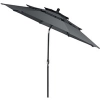 300 cm sonnenschirm aus aluminium mit 3 stufigem dach automatisch neigbarer standschirm anthrazit 88304417 von NORTHIX
