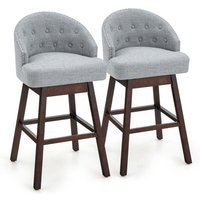 Barhocker 2er set barstuhl 360 drehbar kuchenhocker mit lehne und fustutze 55 x 53 x 105 cm grau braun Barhocker 2er set barstuhl 360 drehbar kuchenhocker mit lehne und fustutze 55 x 53 x 105 cm grau braun von NORTHIX