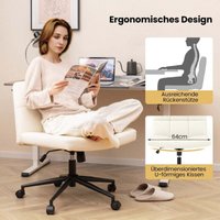 Northix - Burostuhl ohne armlehnen schreibtischstuhl mit breitem sitz 360 drehbar kunstleder fur heimburo beige von NORTHIX