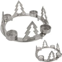 Candle holder for four candles with fir trees in silver aluminium 88394301 88394301 Candle holder for four candles with fir trees in silver aluminium 88394301 88394301 von NORTHIX