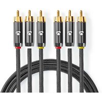 Composite video kabel 3x rca stecker 3x rca stecker vergoldet 480p 200 m rund baumwolle anthrazit grau mit metall box mit abgedecktem fenster Composite video kabel 3x rca stecker 3x rca stecker vergoldet 480p 200 m rund baumwolle anthrazit grau mit metall box mit abgedecktem fenster von NORTHIX