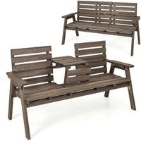 Gartenbank mit klappbarem mitteltisch ruckenlehne holzbank tragfahigkeit 320 kg braun Gartenbank mit klappbarem mitteltisch ruckenlehne holzbank tragfahigkeit 320 kg braun von NORTHIX