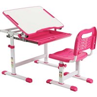 Hohenverstellbares kinderschreibtisch set mit neigbarer tischplatte schublade rosa 88304833 von NORTHIX