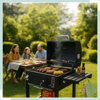 Holzkohlegrillwagen mit deckel verstellbarem tablett und thermometer Holzkohlegrillwagen mit deckel verstellbarem tablett und thermometer von NORTHIX