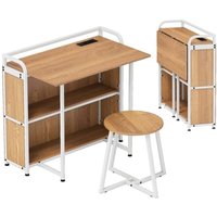 Klappbarer schreibtisch mit steckdose hocker und ablageflachen 90x55x83 cm von NORTHIX